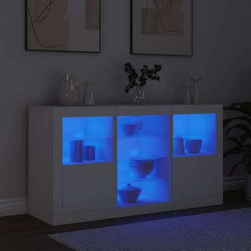Komoda s LED svjetlima bijela 123 x 37 x 67 cm - Bijela 1 Cijena