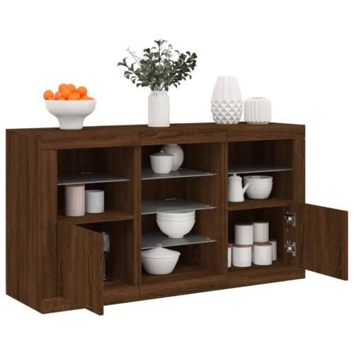 Komoda s LED svjetlima boja hrasta 123x37x67 cm - Smeđi hrast 1 Cijena