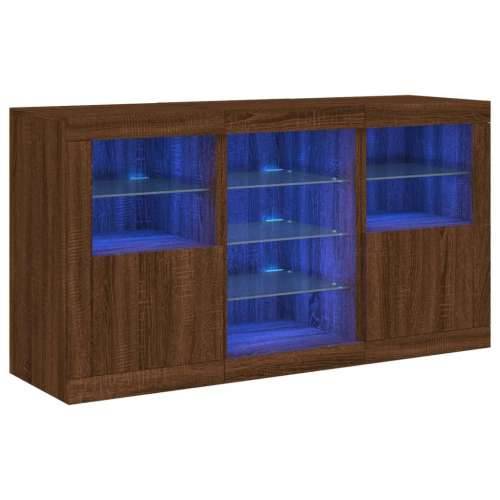 Komoda s LED svjetlima boja hrasta 123x37x67 cm - Smeđi hrast 1 Cijena