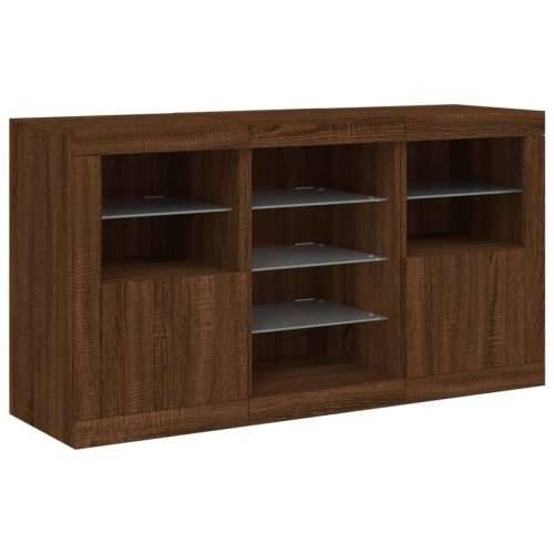 Komoda s LED svjetlima boja hrasta 123x37x67 cm - Smeđi hrast 1 Cijena
