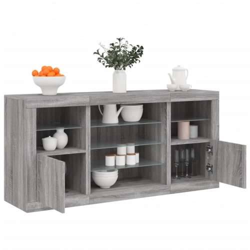 Komoda s LED svjetlima boja sivog hrasta 142,5x37x67 cm - Sivi hrast sonoma 1 Cijena