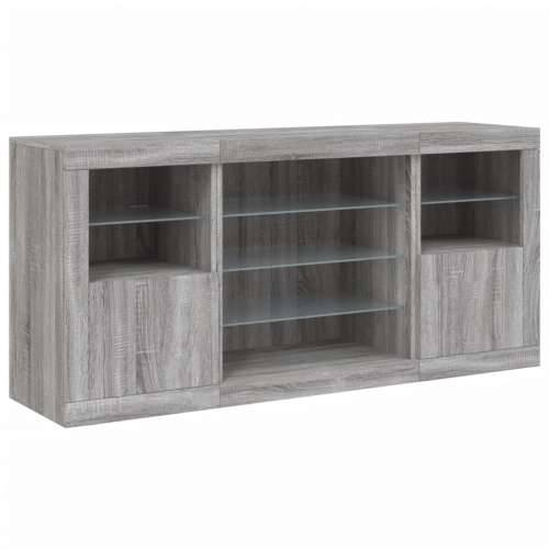 Komoda s LED svjetlima boja sivog hrasta 142,5x37x67 cm - Sivi hrast sonoma 1 Cijena