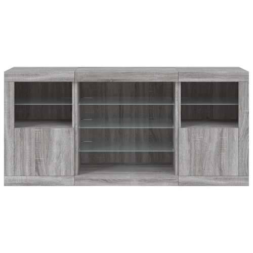Komoda s LED svjetlima boja sivog hrasta 142,5x37x67 cm - Sivi hrast sonoma 1 Cijena