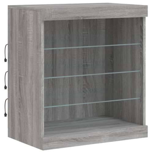 Komoda s LED svjetlima boja sivog hrasta 142,5x37x67 cm - Sivi hrast sonoma 1 Cijena