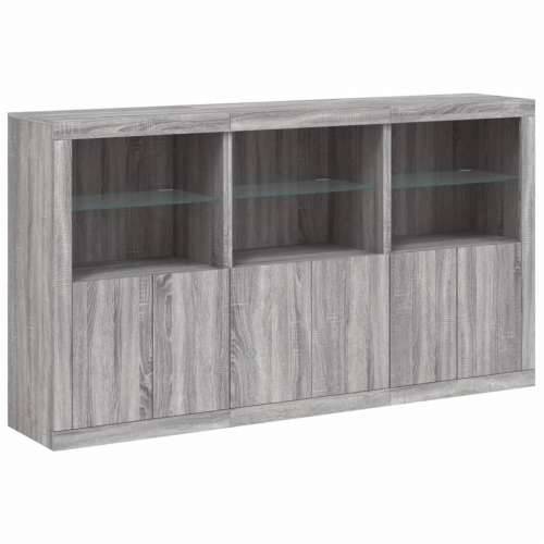 Komoda s LED svjetlima boja sivog hrasta 181,5x37x100 cm - Sivi hrast sonoma 1 Cijena