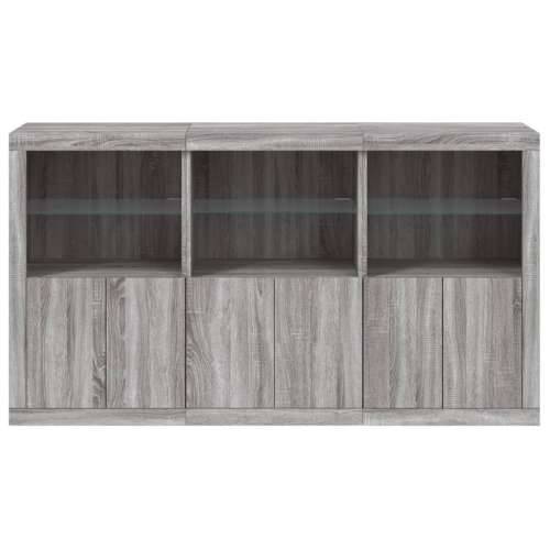 Komoda s LED svjetlima boja sivog hrasta 181,5x37x100 cm - Sivi hrast sonoma 1 Cijena