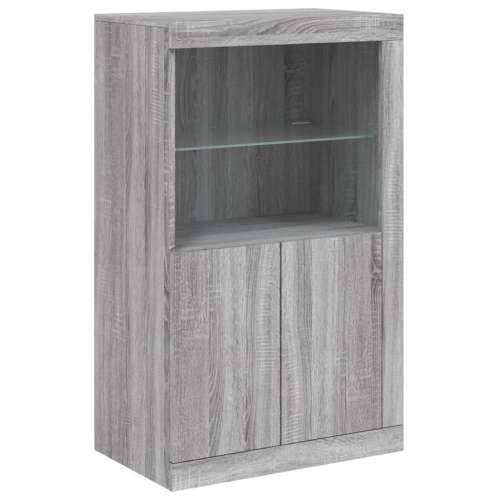 Komoda s LED svjetlima boja sivog hrasta 181,5x37x100 cm - Sivi hrast sonoma 1 Cijena