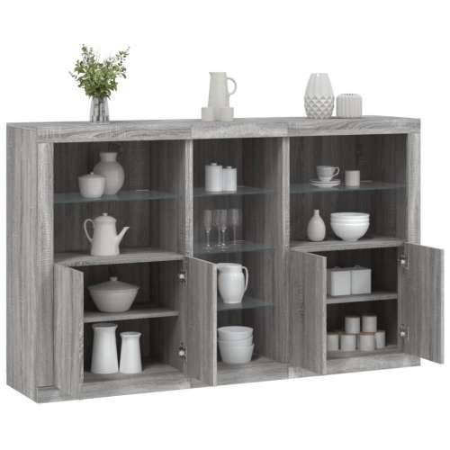 Komoda s LED svjetlima boja sivog hrasta 162x37x100 cm - Sivi hrast sonoma 1 Cijena