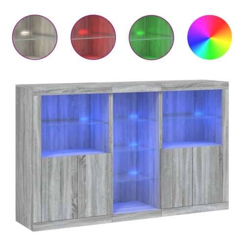 Komoda s LED svjetlima boja sivog hrasta 162x37x100 cm - Sivi hrast sonoma 1 Cijena