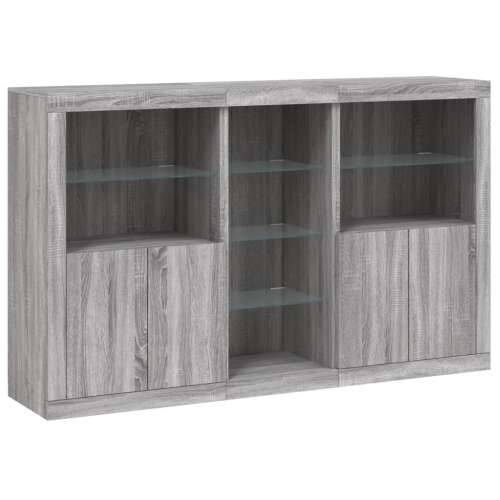 Komoda s LED svjetlima boja sivog hrasta 162x37x100 cm - Sivi hrast sonoma 1 Cijena