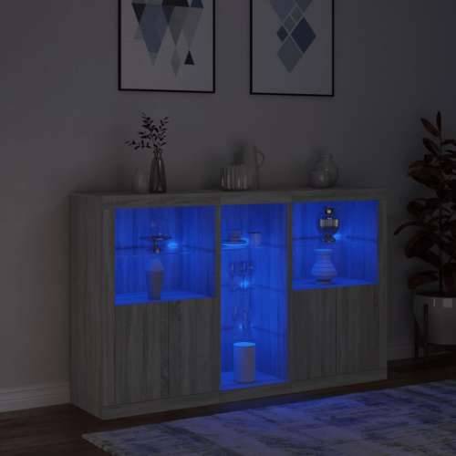 Komoda s LED svjetlima boja sivog hrasta 162x37x100 cm - Sivi hrast sonoma 1 Cijena