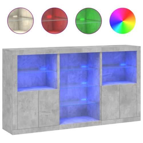 Komoda s LED svjetlima siva boja betona 181,5x37x100 cm - Beton siva 1 Cijena