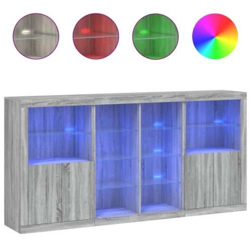 Komoda s LED svjetlima boja sivog hrasta 202x37x100 cm - Sivi hrast sonoma 1 Cijena