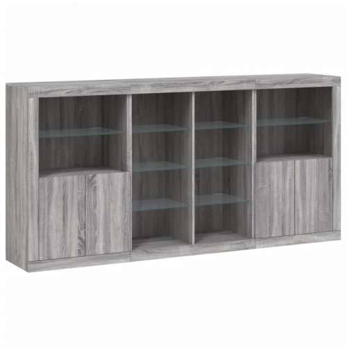 Komoda s LED svjetlima boja sivog hrasta 202x37x100 cm - Sivi hrast sonoma 1 Cijena