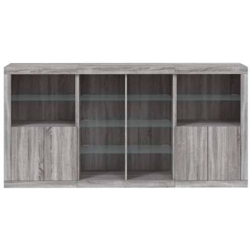 Komoda s LED svjetlima boja sivog hrasta 202x37x100 cm - Sivi hrast sonoma 1 Cijena