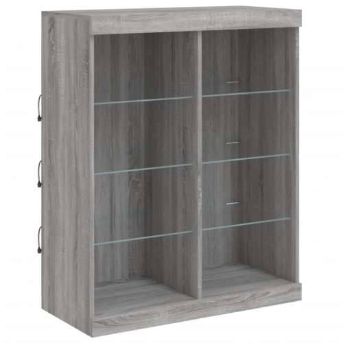 Komoda s LED svjetlima boja sivog hrasta 202x37x100 cm - Sivi hrast sonoma 1 Cijena