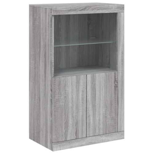 Komoda s LED svjetlima boja sivog hrasta 202x37x100 cm - Sivi hrast sonoma 1 Cijena
