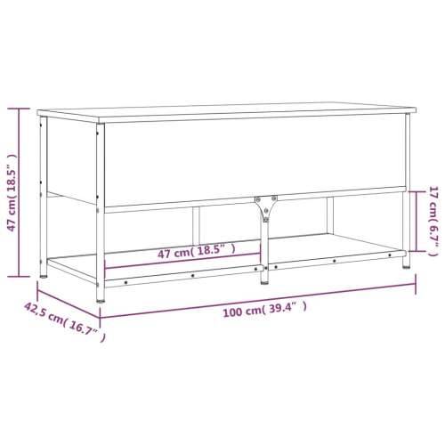 Klupa za pohranu boja hrasta 100x42,5x47 cm konstruirano drvo - sonoma hrast 100 x 42.5 x 47 cm Cijena