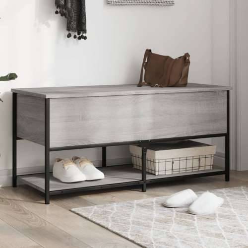Klupa za pohranu siva boja hrasta 100x42,5x47 cm drvena - Sivi hrast sonoma 100 x 42.5 x 47 cm Cijena