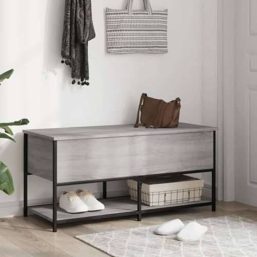 Klupa za pohranu siva boja hrasta 100x42,5x47 cm drvena - Sivi hrast sonoma 100 x 42.5 x 47 cm Cijena