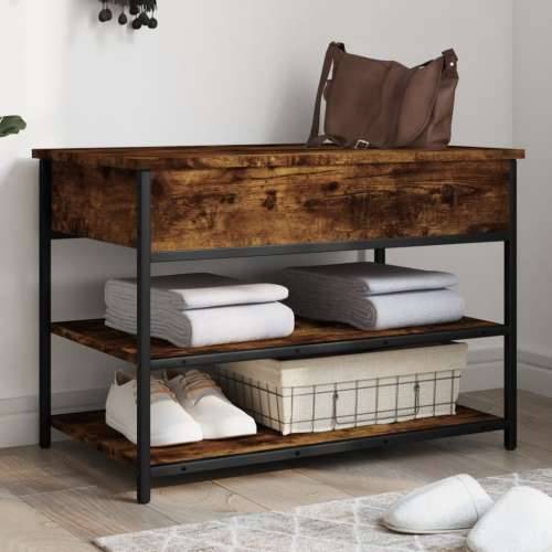 Klupa za cipele boja dimljenog hrasta 70x42,5x50 cm drvena - Dimljeni hrast 70 x 42.5 x 50 cm Cijena