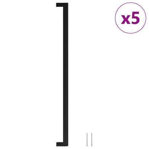 Ručke za ormarić 5 kom crne 480 mm od nehrđajućeg čelika - Crna 480 mm 5 Cijena