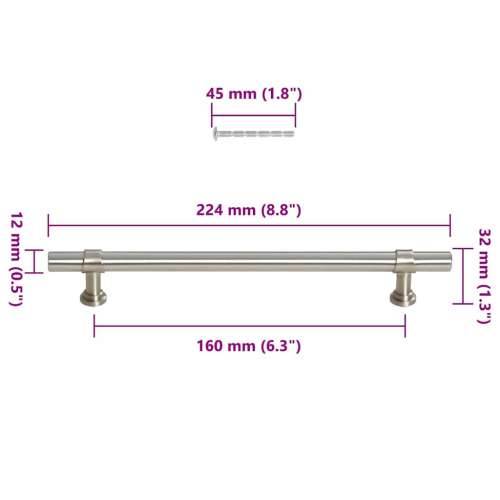 Ručke za ormarić 10 kom srebrne 160 mm od nehrđajućeg čelika - Srebrno 160 mm 10 Cijena
