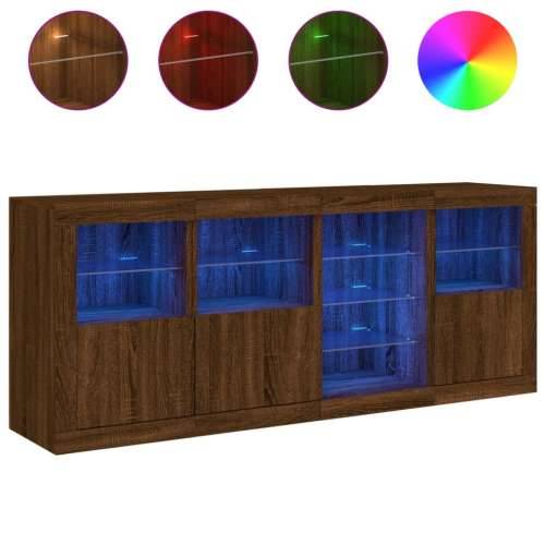 Komoda s LED svjetlima smeđa boja hrasta 164 x 37x 67 cm - Smeđi hrast 1 Cijena