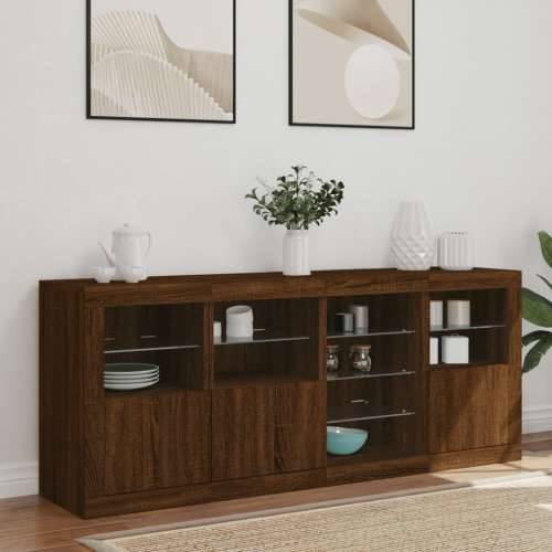 Komoda s LED svjetlima smeđa boja hrasta 164 x 37x 67 cm - Smeđi hrast 1 Cijena