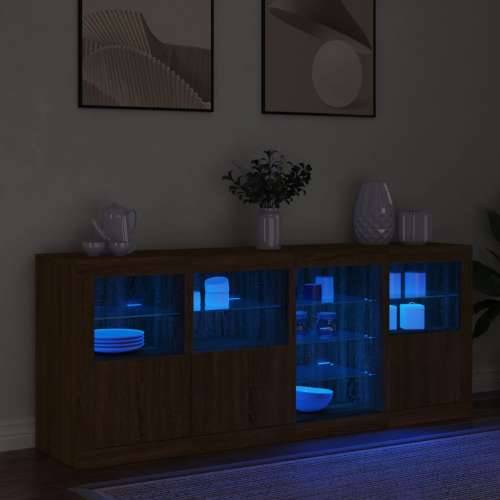 Komoda s LED svjetlima smeđa boja hrasta 164 x 37x 67 cm - Smeđi hrast 1 Cijena
