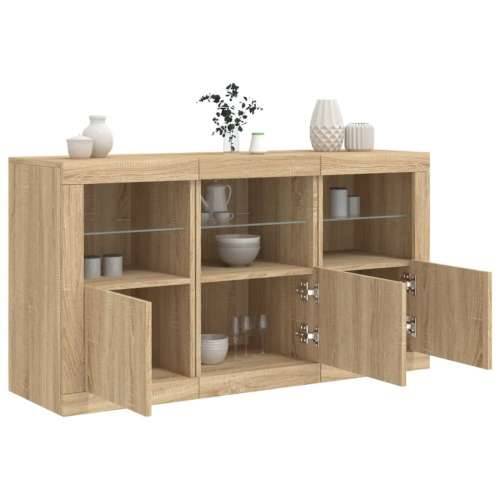 Komoda s LED svjetlima boja hrasta sonome 123x37x67 cm - sonoma hrast 1 Cijena
