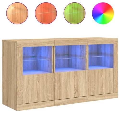 Komoda s LED svjetlima boja hrasta sonome 123x37x67 cm - sonoma hrast 1 Cijena