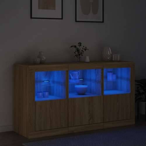 Komoda s LED svjetlima boja hrasta sonome 123x37x67 cm - sonoma hrast 1 Cijena