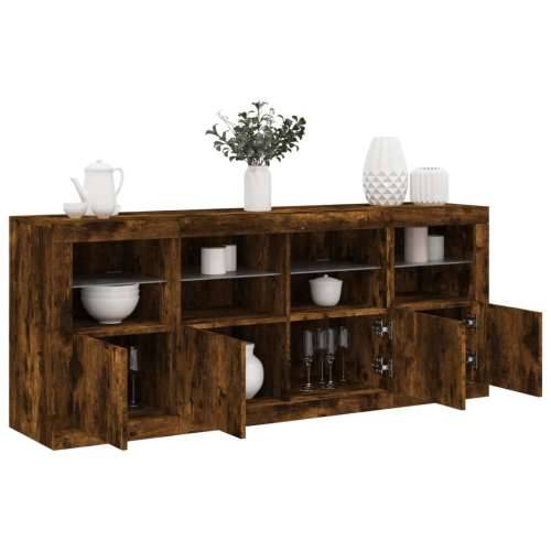 Komoda s LED svjetlima boja dimljenog hrasta 163x37x67 cm - Dimljeni hrast 1 Cijena