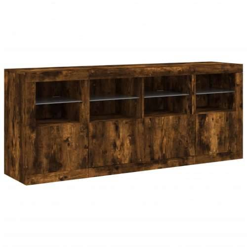 Komoda s LED svjetlima boja dimljenog hrasta 163x37x67 cm - Dimljeni hrast 1 Cijena
