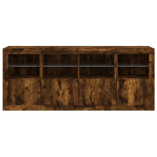 Komoda s LED svjetlima boja dimljenog hrasta 163x37x67 cm - Dimljeni hrast 1 Cijena