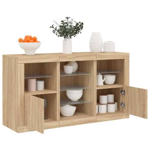 Komoda s LED svjetlima boja hrasta sonome 123x37x67 cm - sonoma hrast 1 Cijena