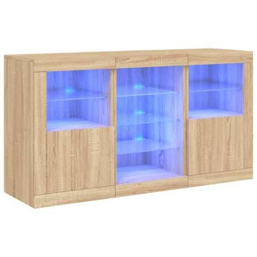 Komoda s LED svjetlima boja hrasta sonome 123x37x67 cm - sonoma hrast 1 Cijena