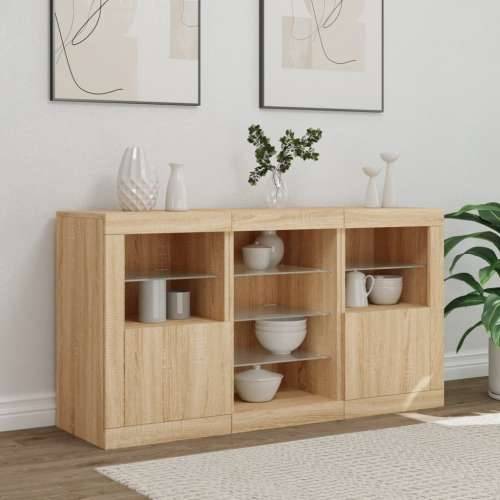 Komoda s LED svjetlima boja hrasta sonome 123x37x67 cm - sonoma hrast 1 Cijena