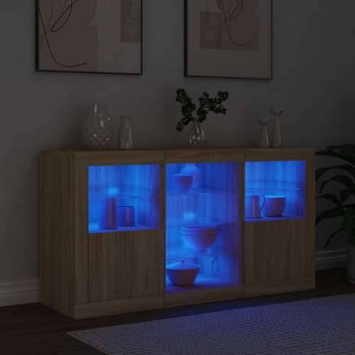 Komoda s LED svjetlima boja hrasta sonome 123x37x67 cm - sonoma hrast 1 Cijena