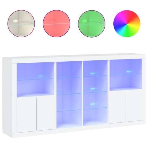 Komoda s LED svjetlima bijela 202x37x100 cm - Bijela 1 Cijena