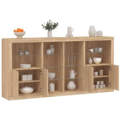 Komoda s LED svjetlima boja hrasta sonome 202x37x100 cm - sonoma hrast 1 Cijena