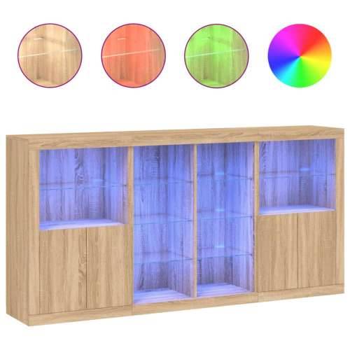 Komoda s LED svjetlima boja hrasta sonome 202x37x100 cm - sonoma hrast 1 Cijena