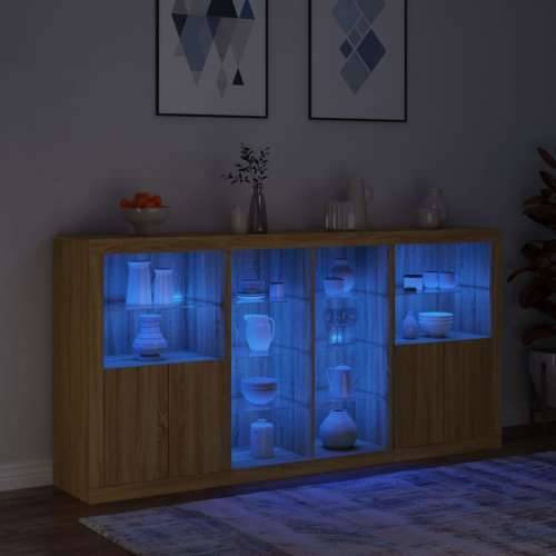 Komoda s LED svjetlima boja hrasta sonome 202x37x100 cm - sonoma hrast 1 Cijena