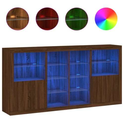 Komoda s LED svjetlima boja smeđeg hrasta 202x37x100 cm - Smeđi hrast 1 Cijena