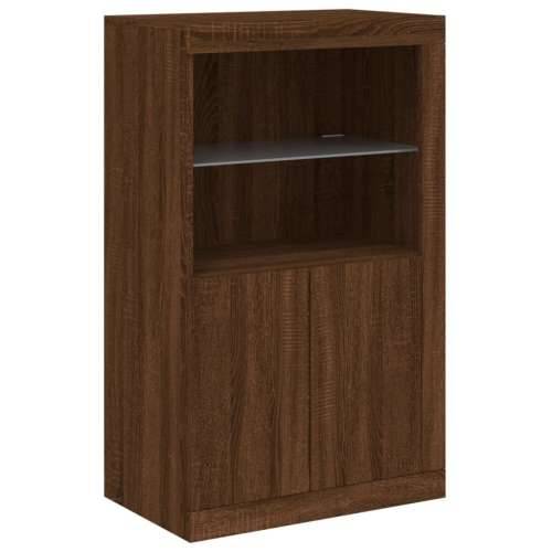 Komoda s LED svjetlima boja smeđeg hrasta 202x37x100 cm - Smeđi hrast 1 Cijena