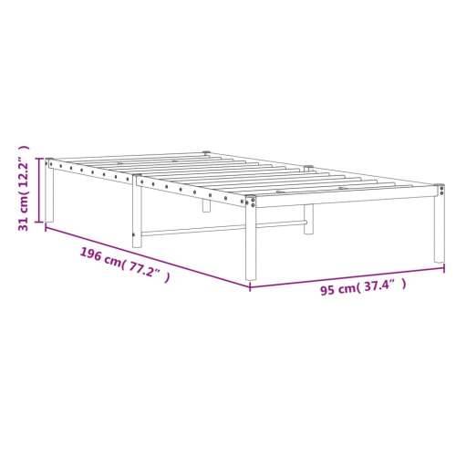Metalni okvir za krevet crni 90 x 190 cm - Crna 90 x 190 cm Cijena