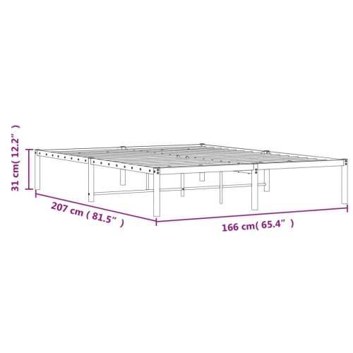 Metalni okvir za krevet crni 160x200 cm - Crna 160 x 200 cm Cijena