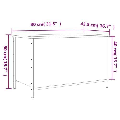Klupa za pohranu boja smeđeg hrasta 80x42,5x50 cm drvena Smeđi hrast 80 x 42.5 x 50 cm Cijena