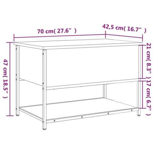 Klupa za pohranu boja smeđeg hrasta 70x42,5x47 cm drvena Smeđi hrast 70 x 42.5 x 47 cm Cijena